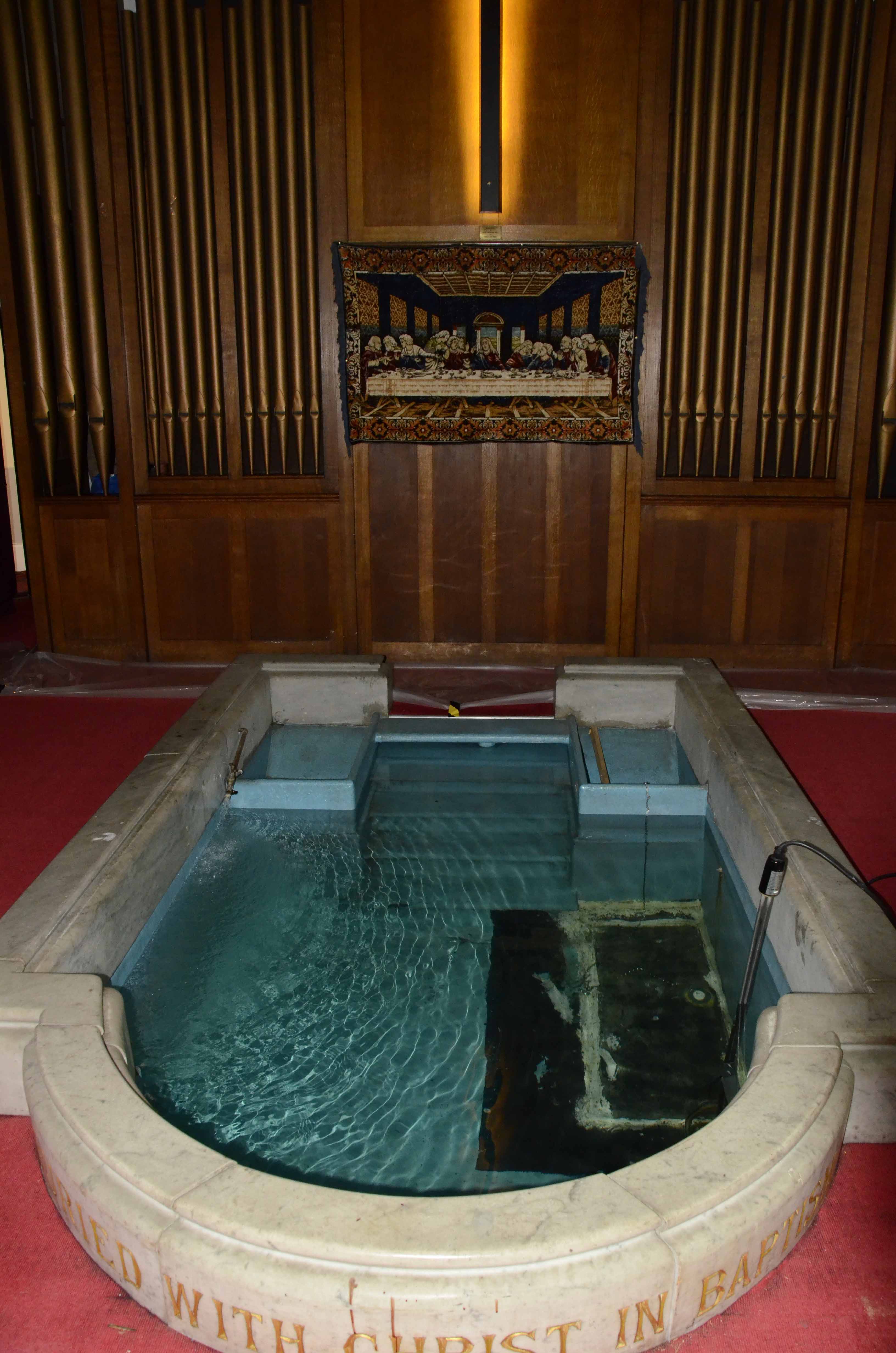 The baptism pool at Harlesden Baptist Church