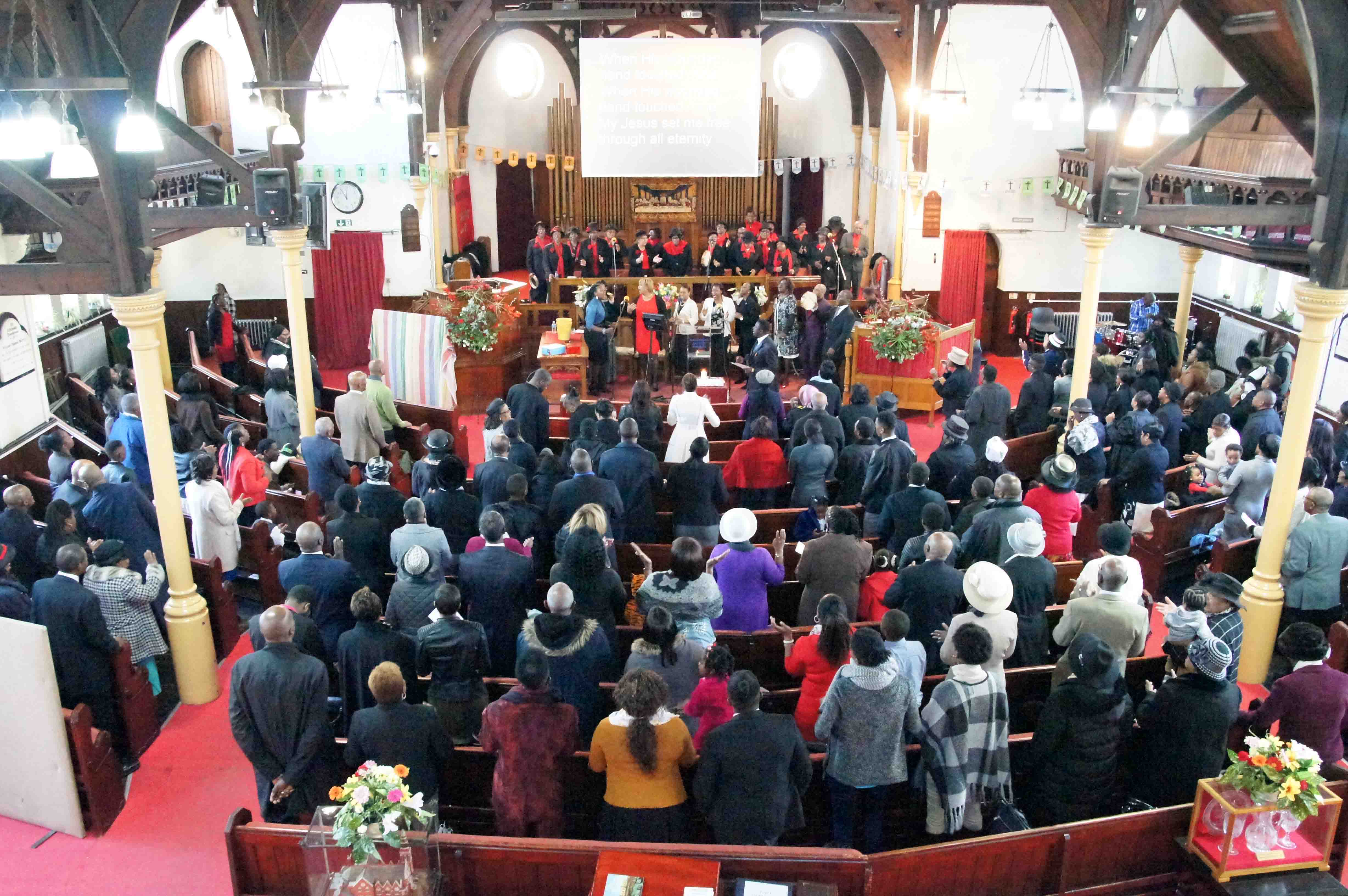 Worship in progress.